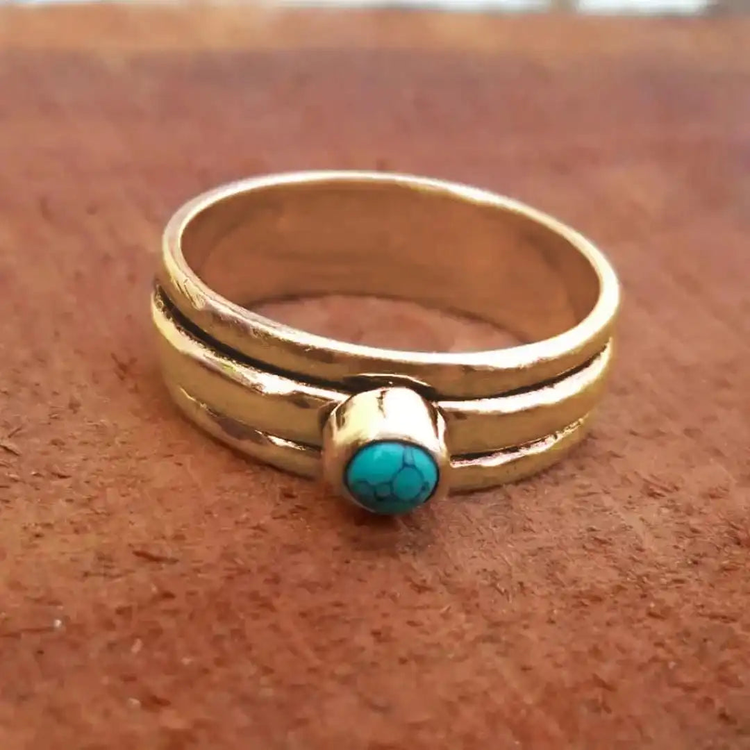 Bohemian Stacked Turquoise Gemstone Ring