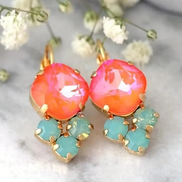 Eternal Gold Rainbow Zircon Earrings