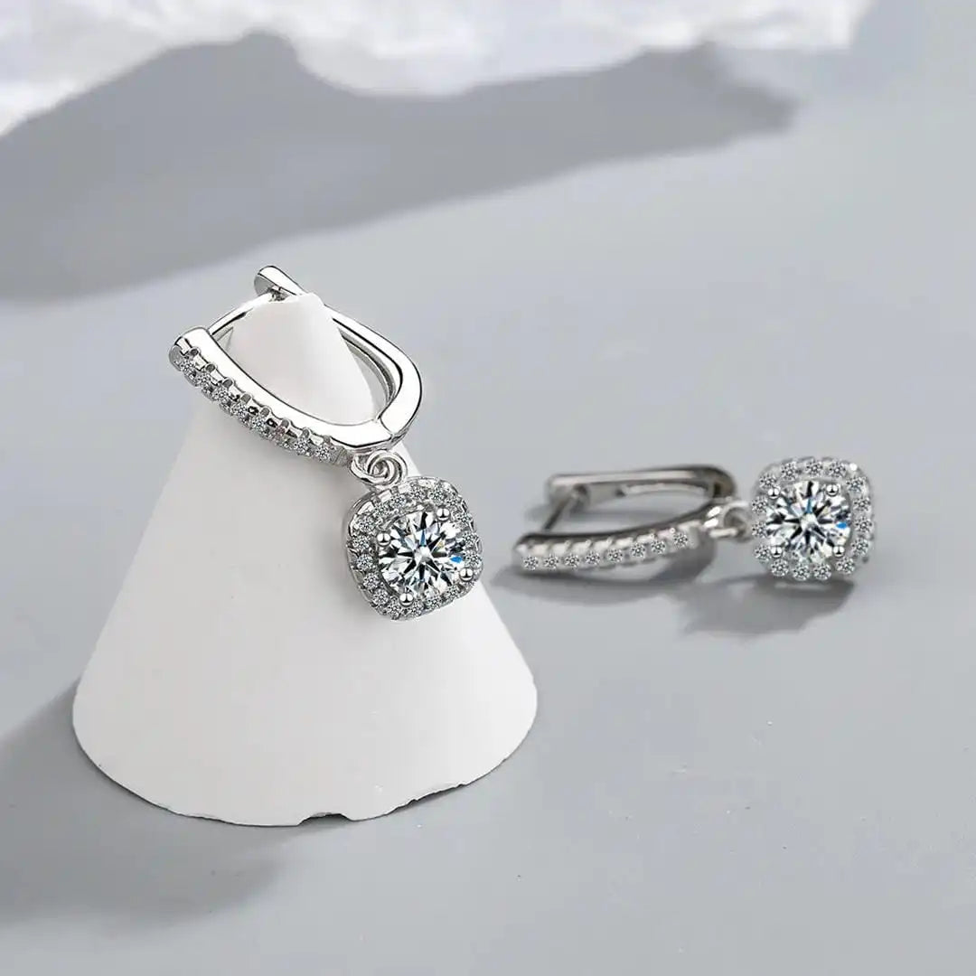 Timeless White Gold Gemstone Earrings