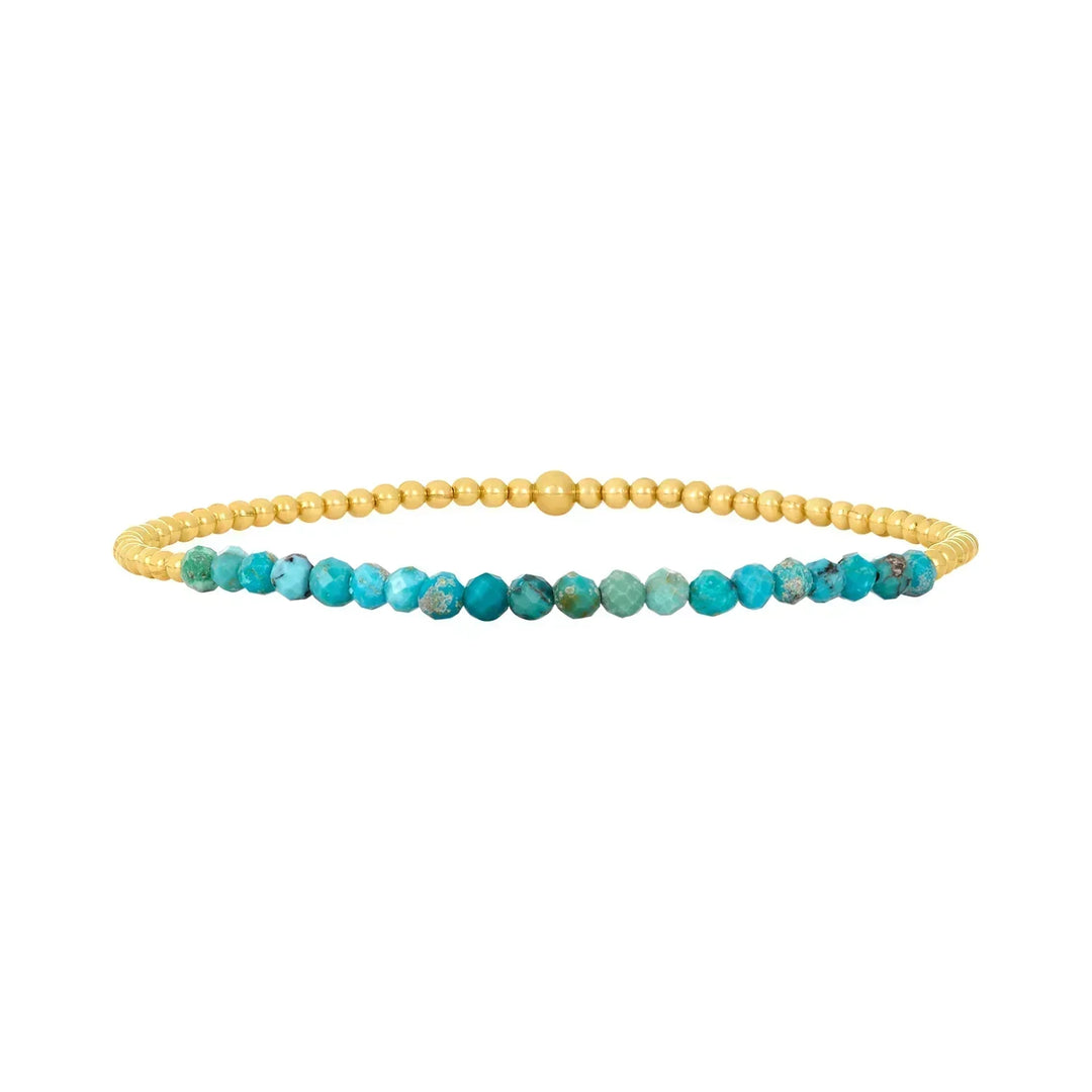 Stylish Turquoise and Gold Beaded Bracelet