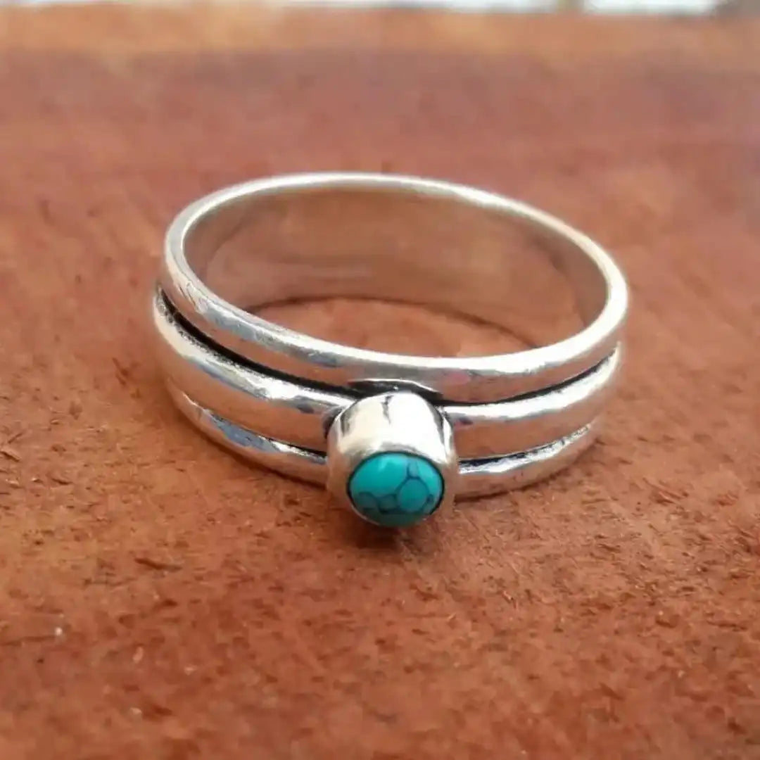 Bohemian Stacked Turquoise Gemstone Ring