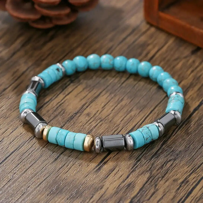 Bohemian Turquoise Stone Beaded Bracelet