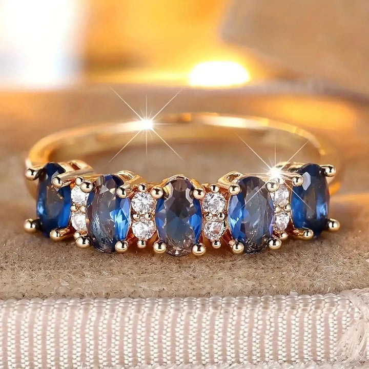 Oval Interchanging Accent Band Ring