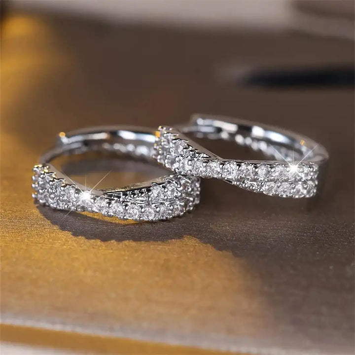 Retro Zirconia Hoop Earrings