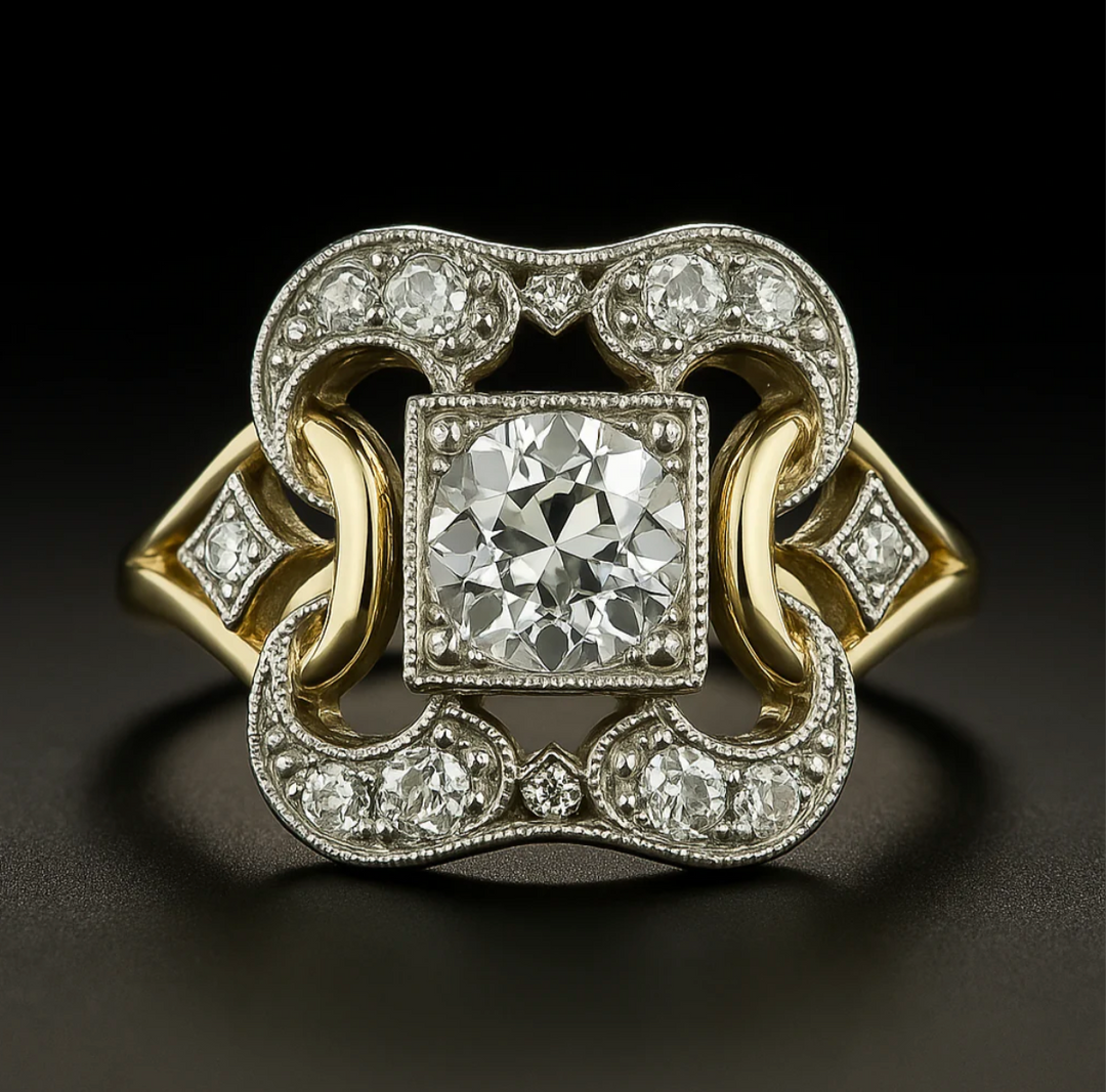 Retro Zirconia Gold Band