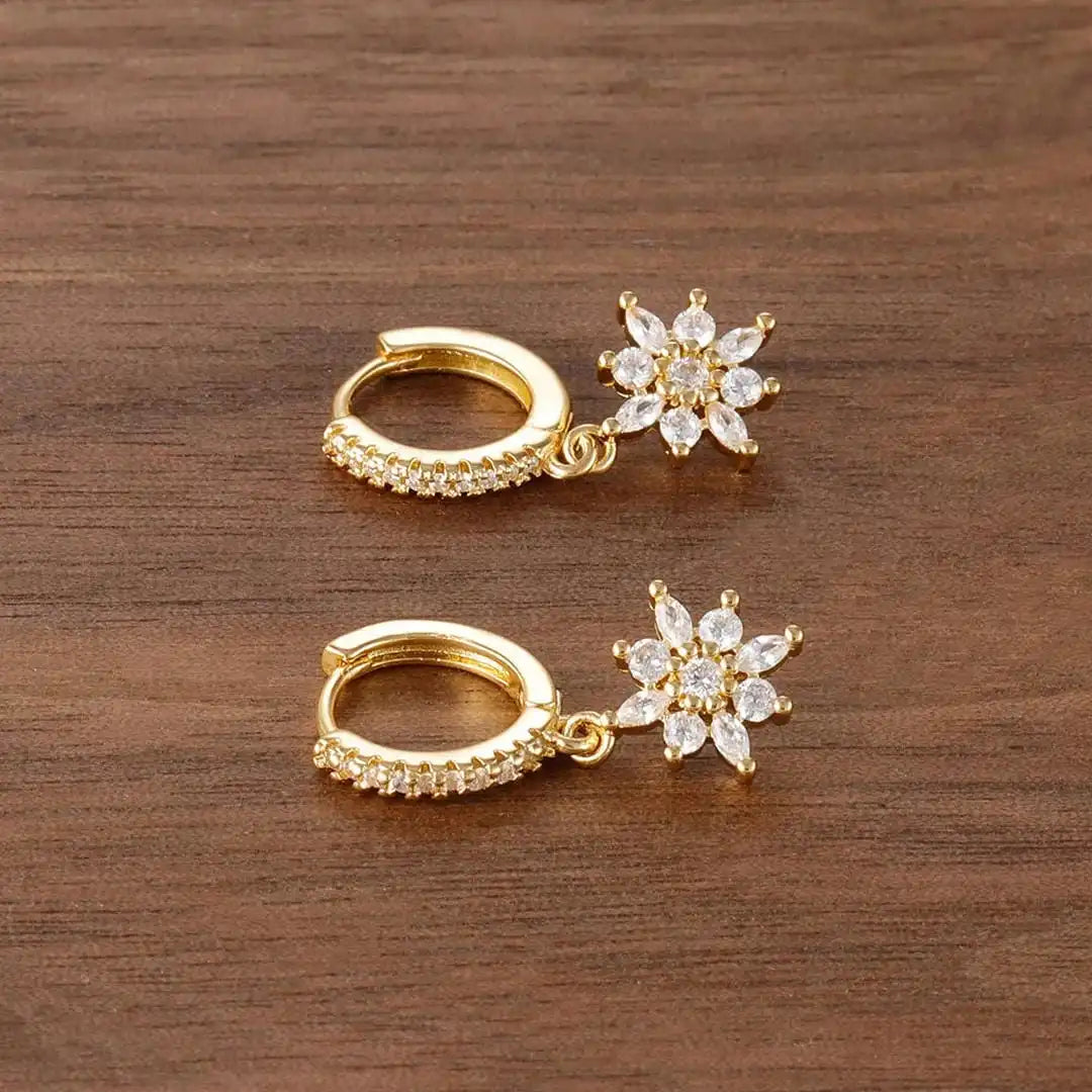 Timeless Crystal Snowflake Dangle Earrings