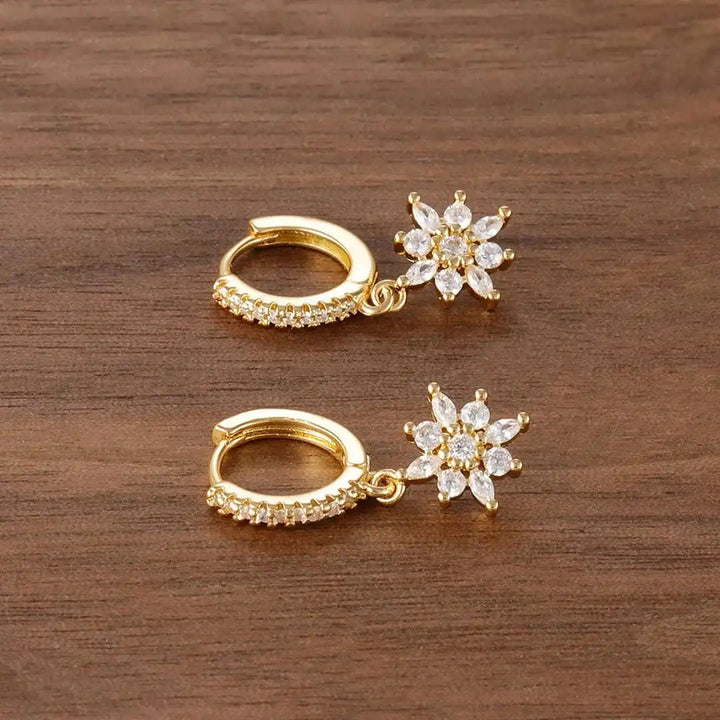 Timeless Crystal Snowflake Dangle Earrings