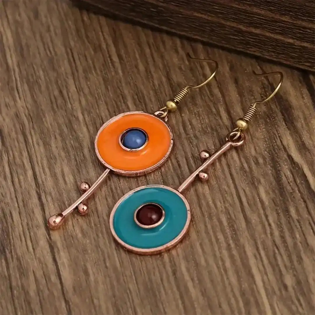 Vintage Bronze-Hued Gemstone Earrings