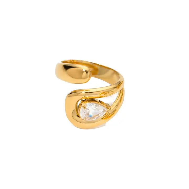 Eternal Gold Teardrop Zirconia Ring