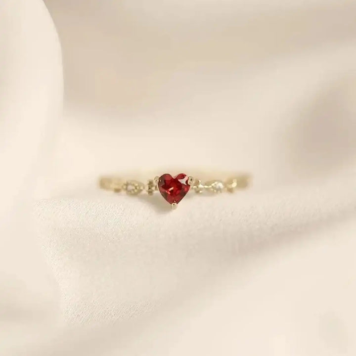 Heartstone Marquise Accent Ring Band