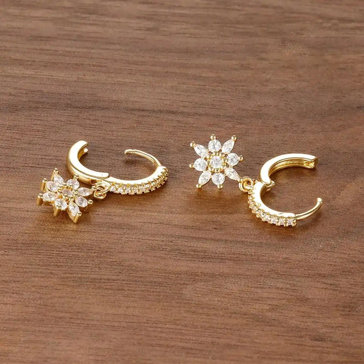 Timeless Crystal Snowflake Dangle Earrings