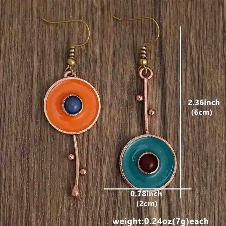 Vintage Bronze-Hued Gemstone Earrings