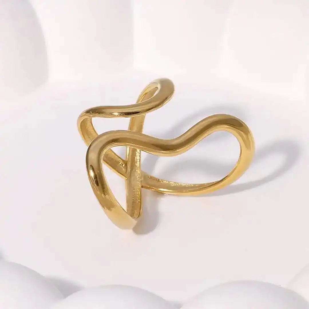 Adjustable Golden Charm Ring