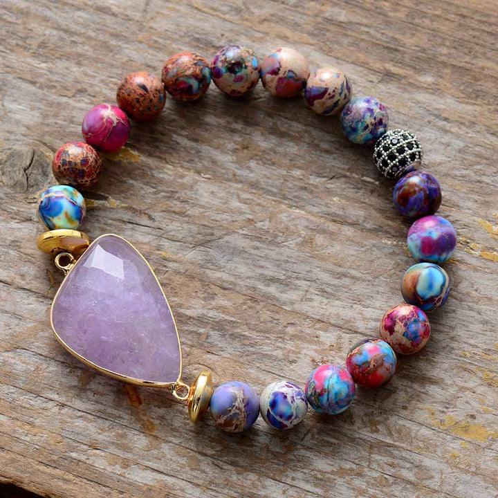 Bohemian Amethyst Beaded Bracelet