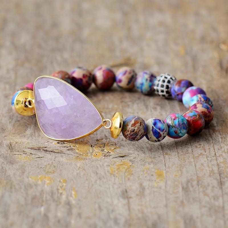 Bohemian Amethyst Beaded Bracelet