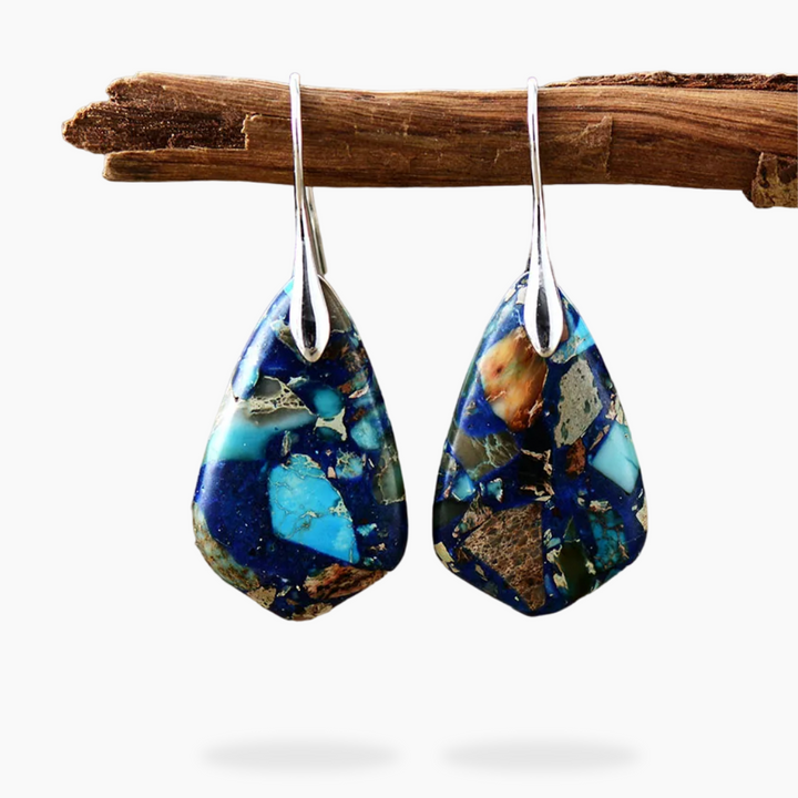 Geometric Jasper Drop Earrings