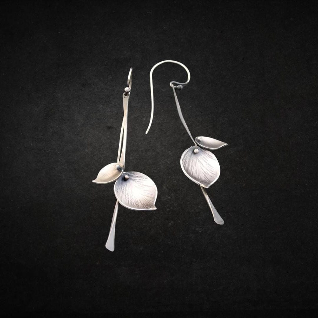 Antique Silver Leaf Earrings
