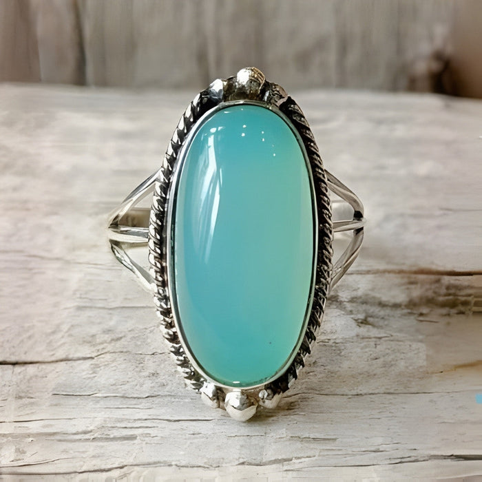 Antique Sterling Silver Turquoise Statement Ring