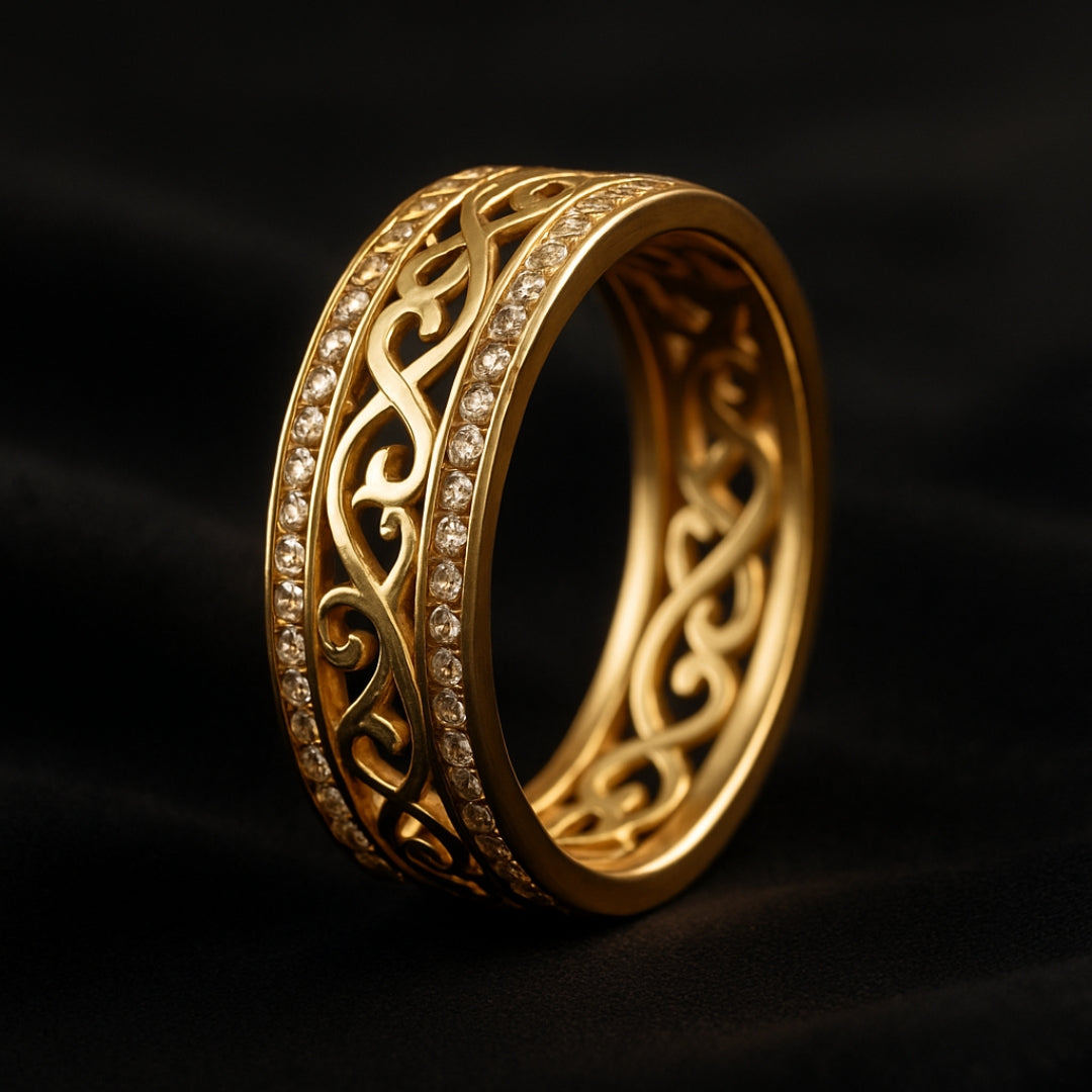 Luminous Hollow Gold Band