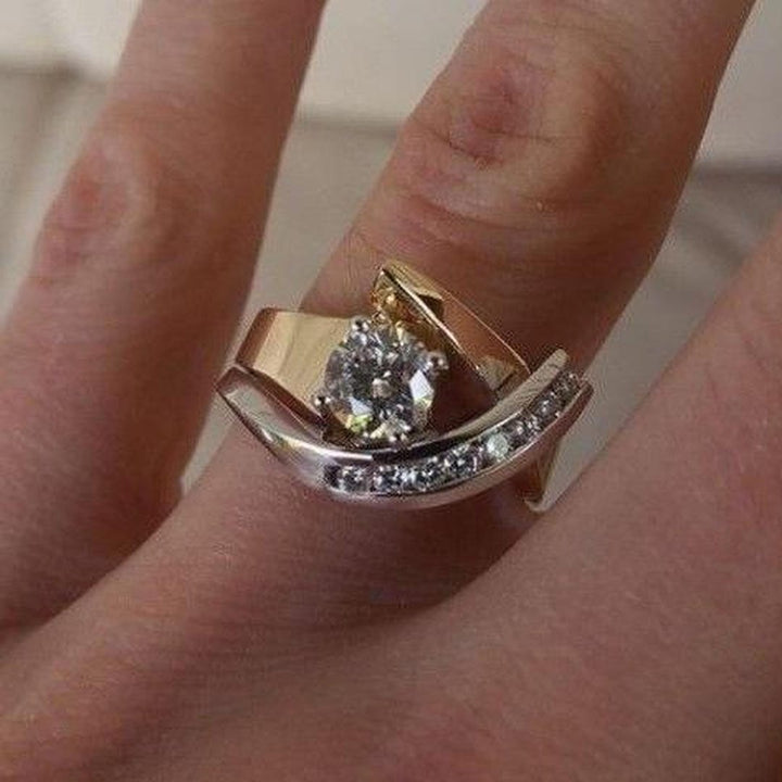 Luminous Asymmetrical Gold and Silver Band