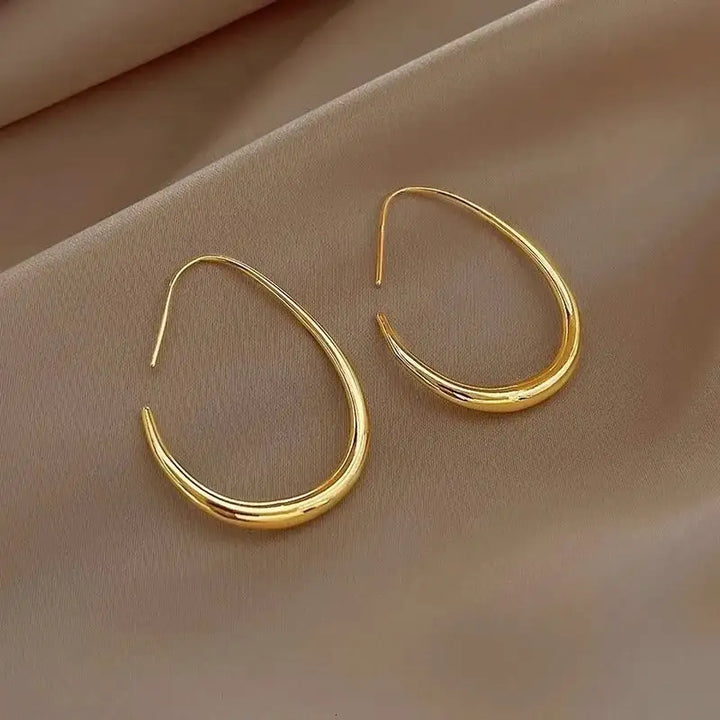 Retro Gold Hoop Earrings