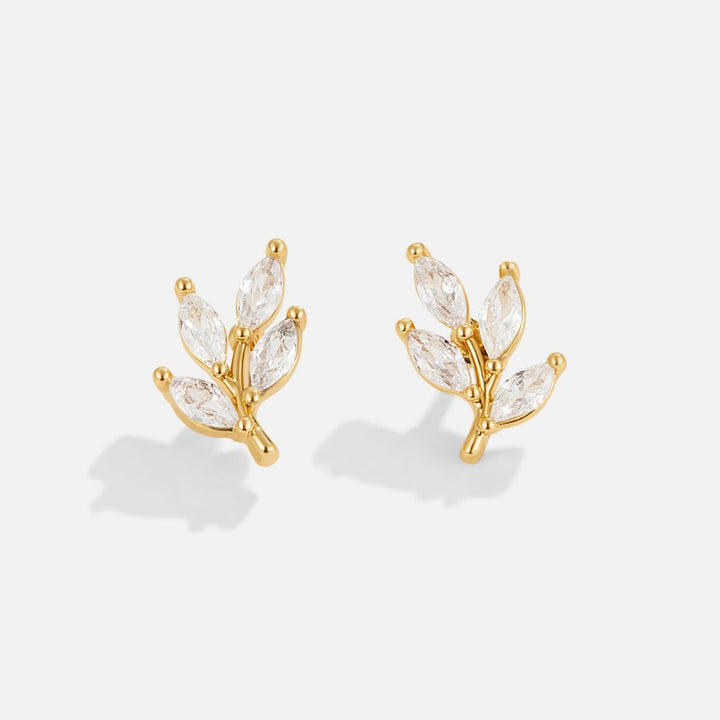 Elegant Crystal Leaf Earrings
