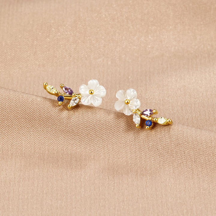 White Blossom Crystal Earrings