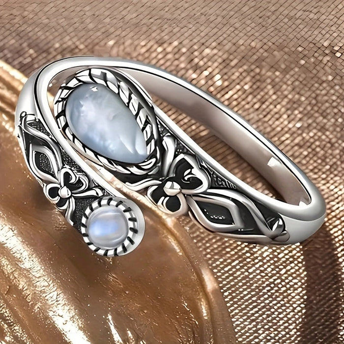Adjustable Moonstone Boho Ring
