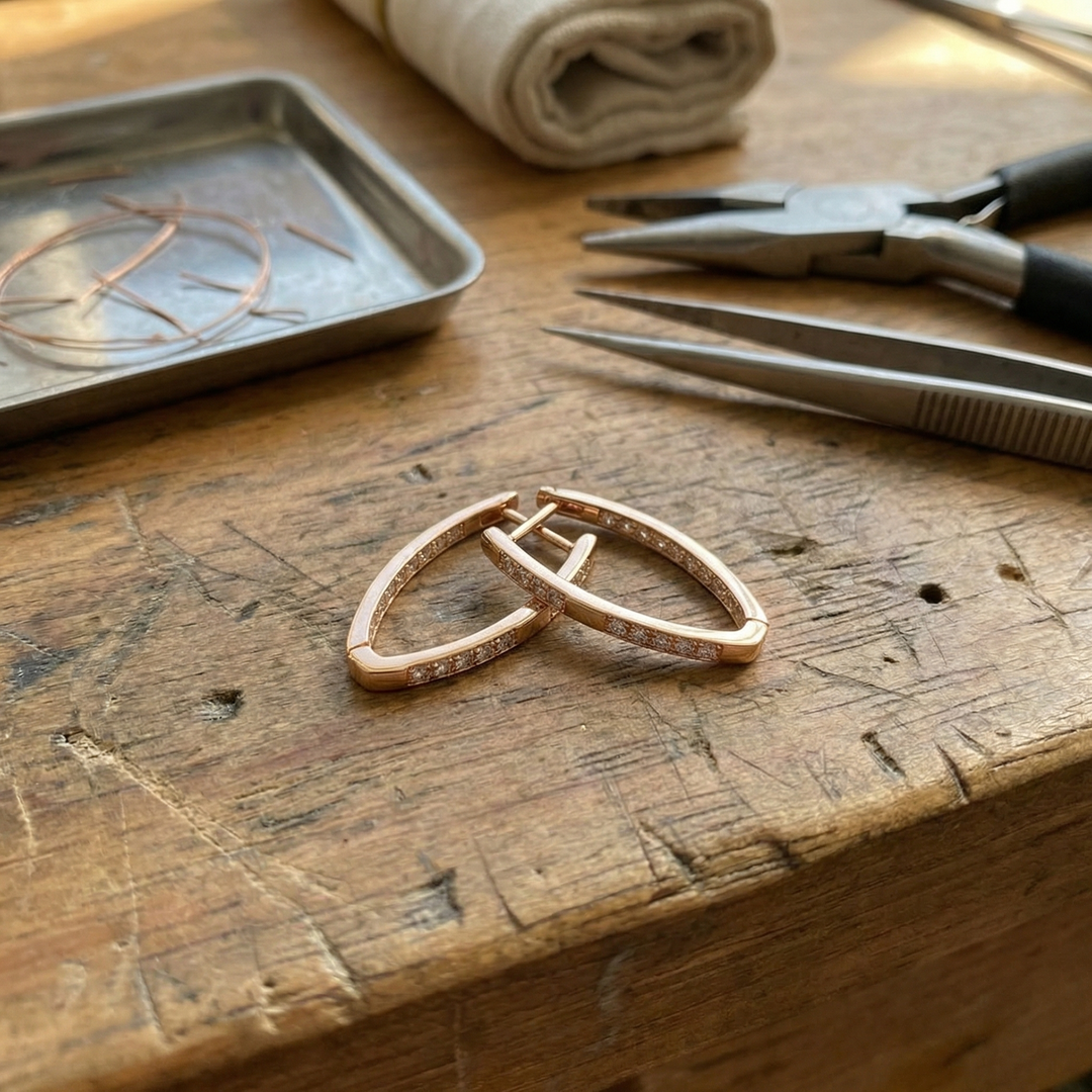 Sophisticated Gold Earrings with Zirconia Accents