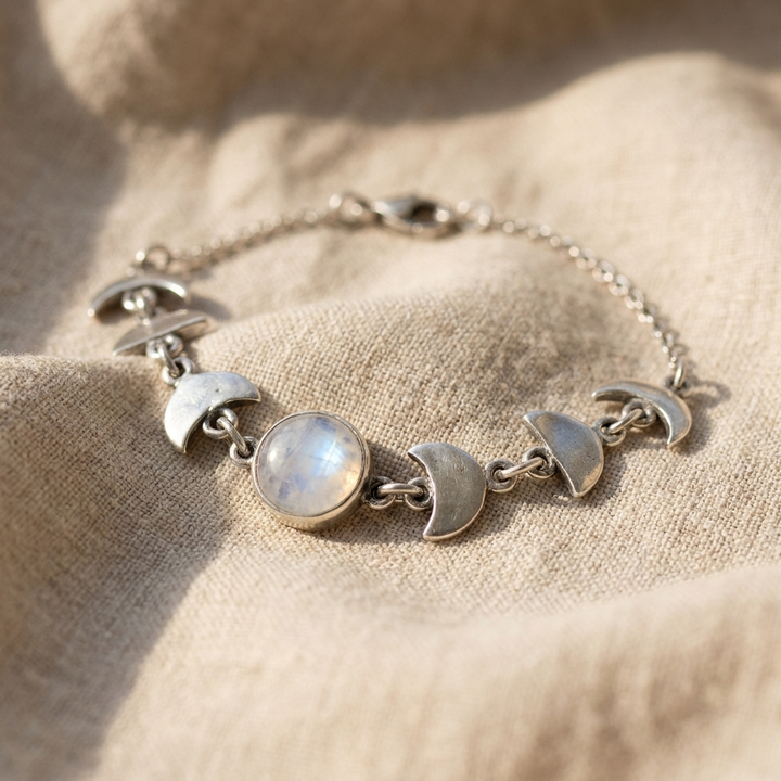 Lunar Cycle Moonstone Bracelet