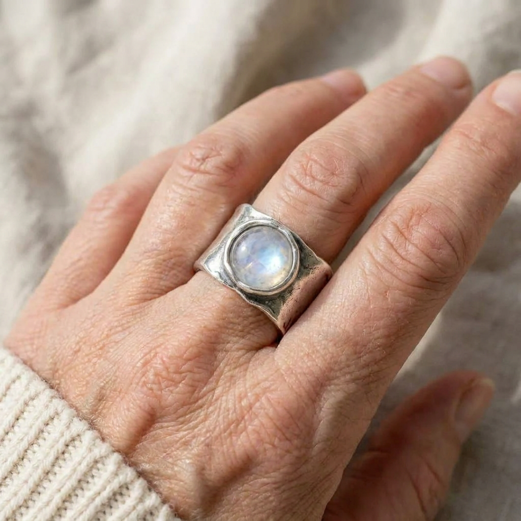 Handcrafted Bohemian Moonstone Ring