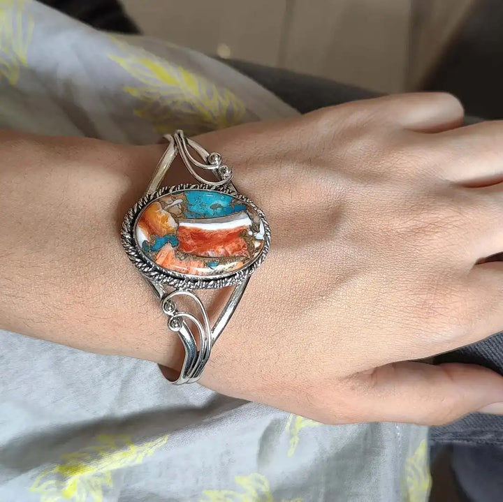 Colorful Gemstone Inlay Bracelet