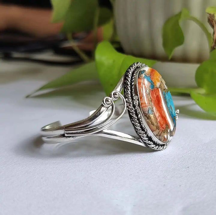 Colorful Gemstone Inlay Bracelet