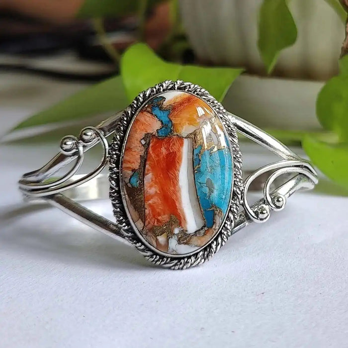 Colorful Gemstone Inlay Bracelet