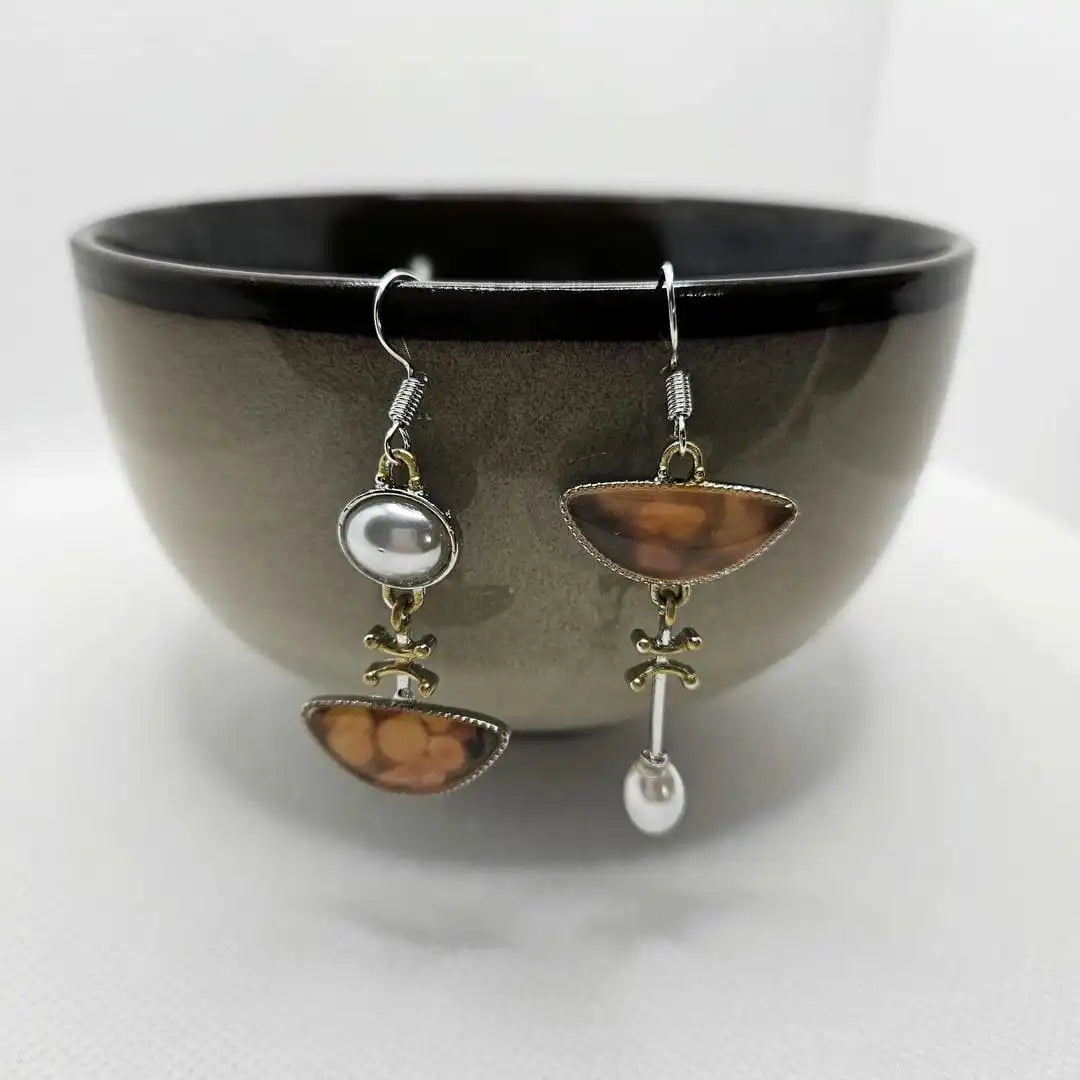 Natural Orange Gemstone Earrings