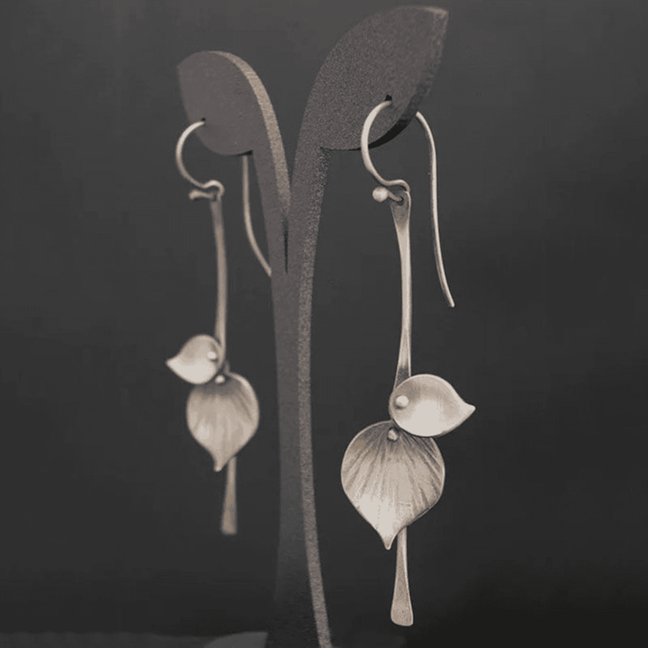 Antique Silver Leaf Earrings