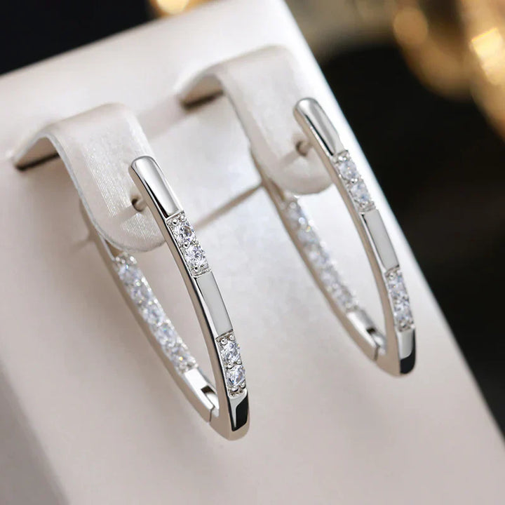 Sophisticated Gold Earrings with Zirconia Accents