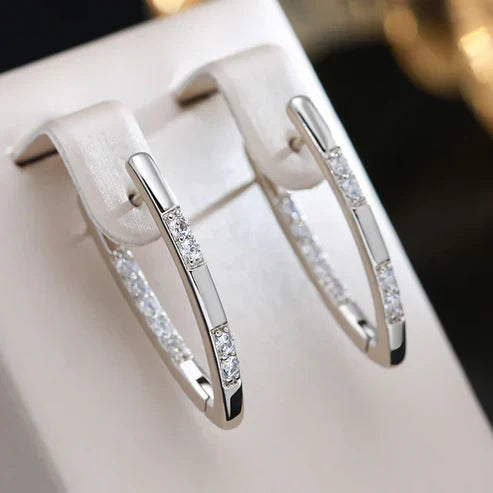 Sophisticated Gold Earrings with Zirconia Accents