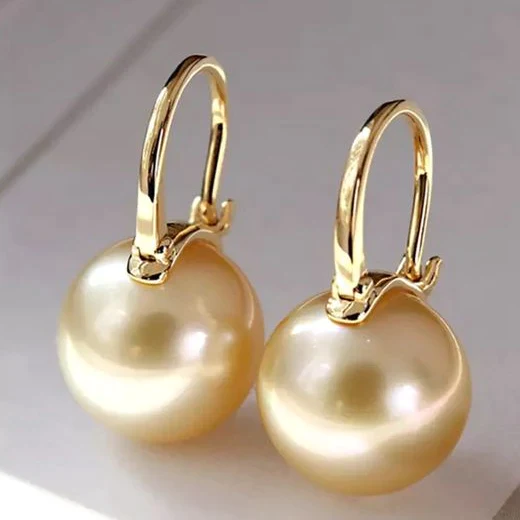 Sophisticated Golden Pearl Earrings