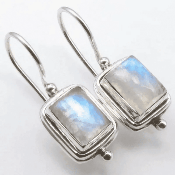 Radiant Square Moonstone Earrings