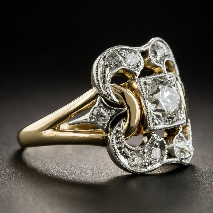Retro Zirconia Gold Band