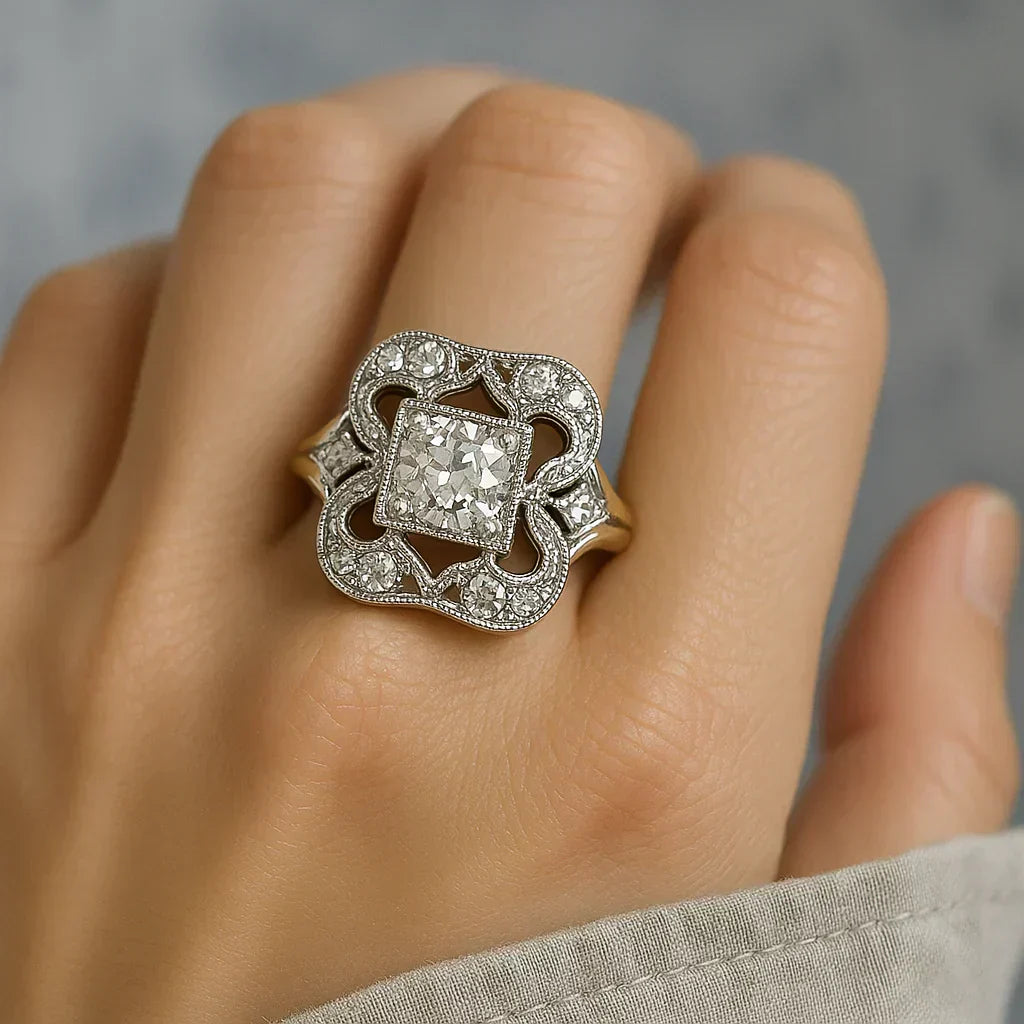 Retro Zirconia Gold Band