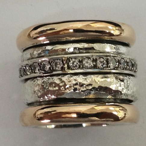 Chunky Retro Ring in Gold and Silver
