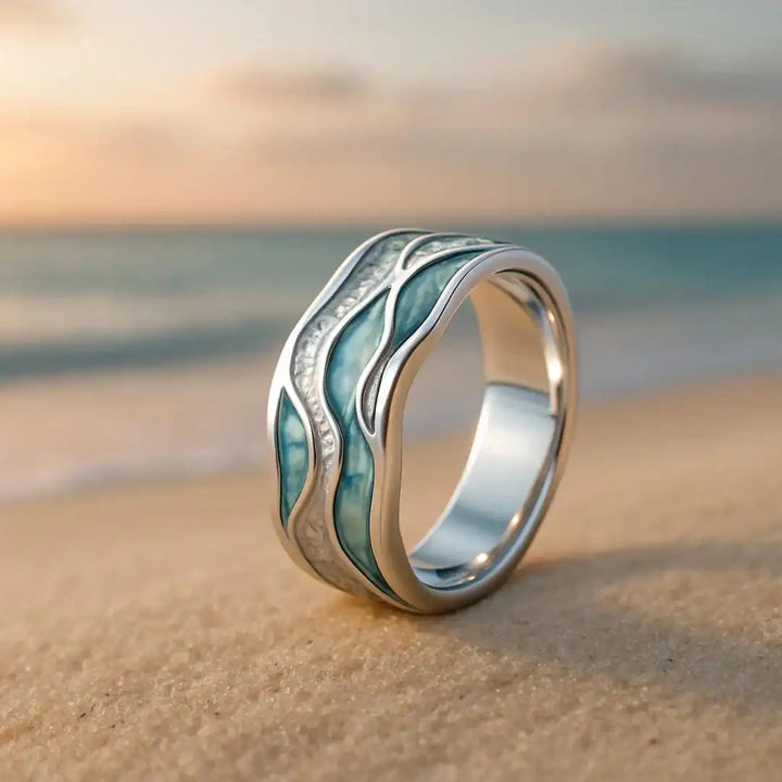 Turquoise Seasilver Wave Ring