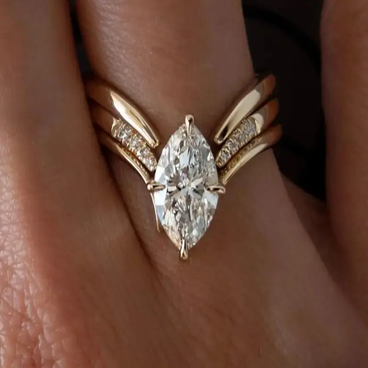 Draped Crown Golden Ring