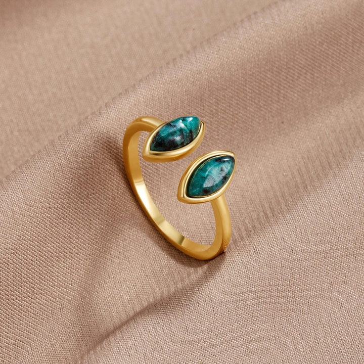 Emerald Elegance Adjustable Wrap Ring