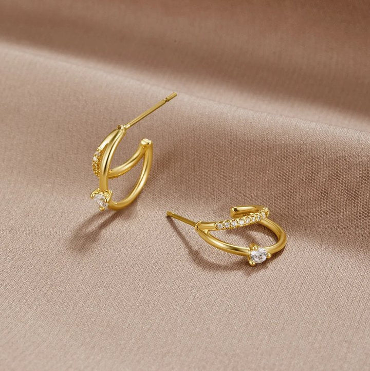 Gilded Crystal Earrings