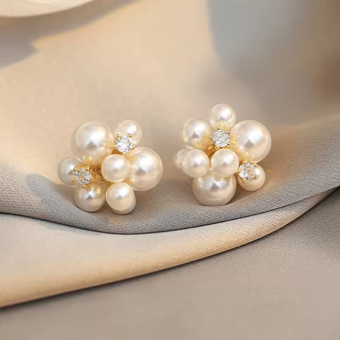 Floral Pearl Drop Earrings
