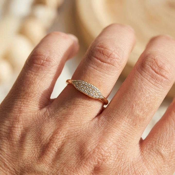 Marquise Pavé Stackable Ring