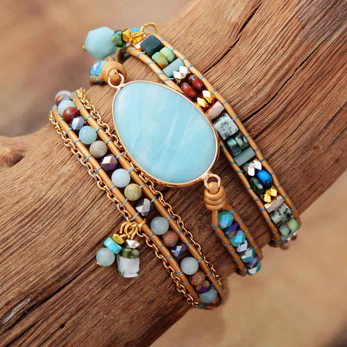 Genuine Amazonite Bead Bracelet